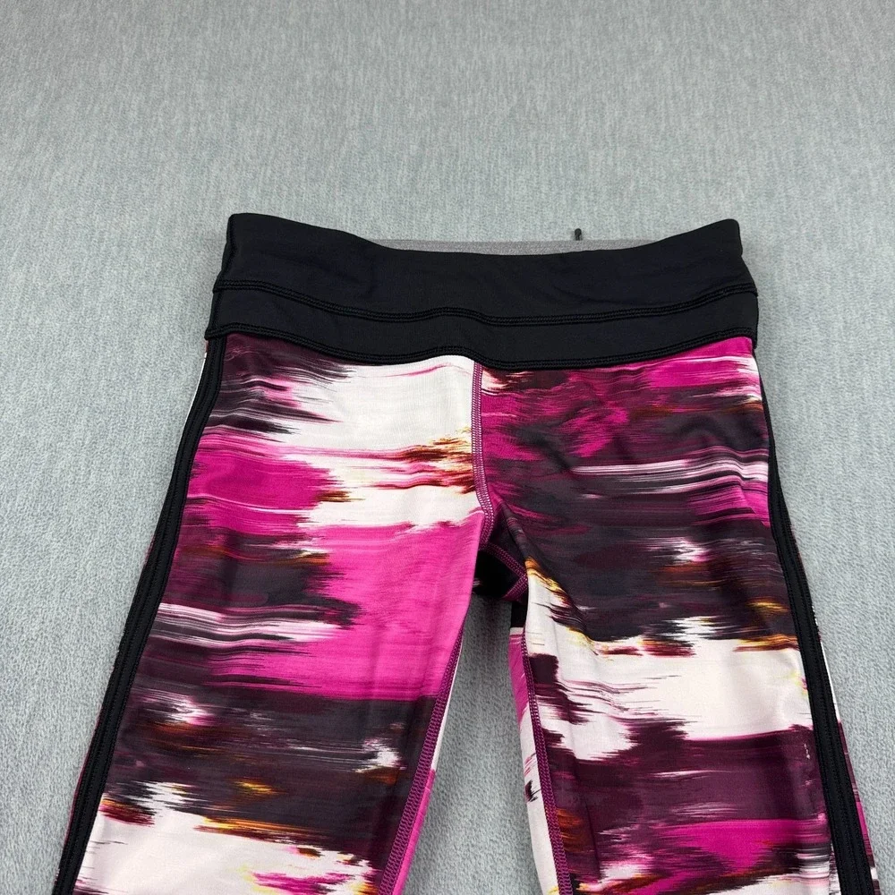 Lululemon Leggings Women 4‎ Pink Black Pace Tight 25